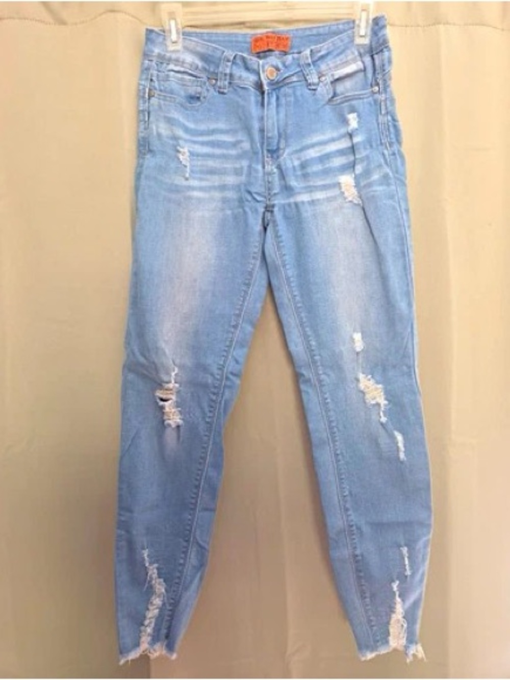 Wax Jean Light Blue Distressed Skinny Jeans